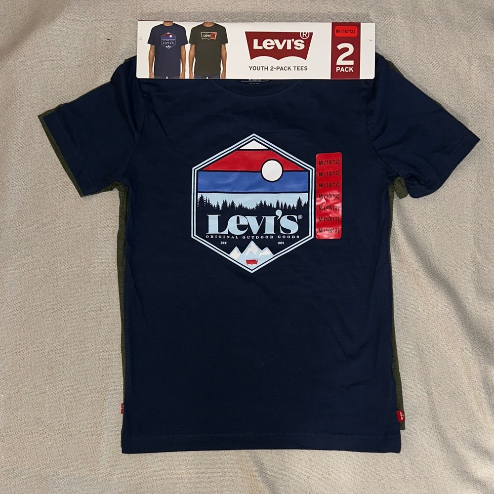 Levi's Navy and Red Kids Short Sleeve Tee